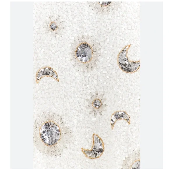 Show Me Your Mumu RSVP Skirt in White Celestial Sequins Allover Embellished XL - Picture 4 of 13